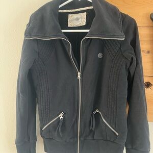 Element Black Jacket with Floral Lined Collar